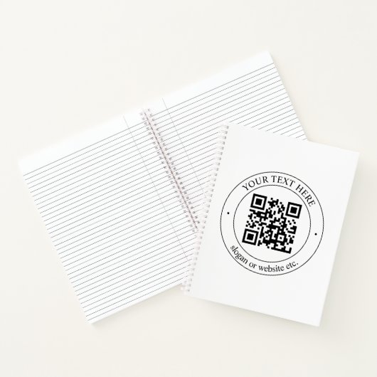 Carnet Téléchargez votre propre code QR et texte personna (Intérieur)