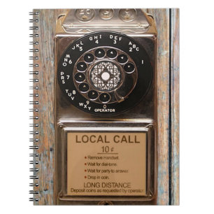 Carnet Téléphone antique rotatif payant rude