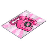 Carnet Téléphone Fixe Rotatif Rétro Rose Pailleté (Côté gauche)