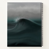 Carnet Tempête humide d'une vague verte profonde (Dos)