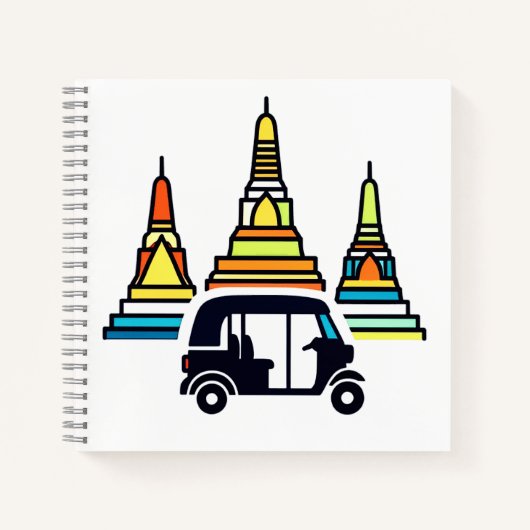 Carnet Temples thaïlandais et tuk tuks (Devant)