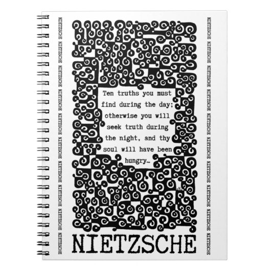 Carnet TEN TRUTHS citation de Nietzsche (Devant)