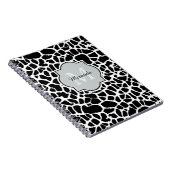 Carnet Tendance Black White Giraffe Imprimer Nom Monogram (Côté Droit)