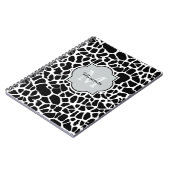Carnet Tendance Black White Giraffe Imprimer Nom Monogram (Côté gauche)