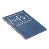 Carnet Tendance Bleu Denim et Spirale Classique Blanche (Côté Droit)