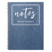 Carnet Tendance Bleu Denim et Spirale Classique Blanche (Devant)