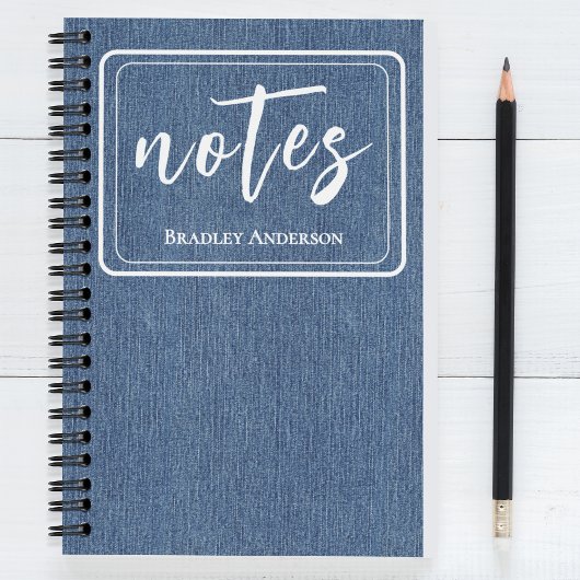 Carnet Tendance Bleu Denim et Spirale Classique Blanche