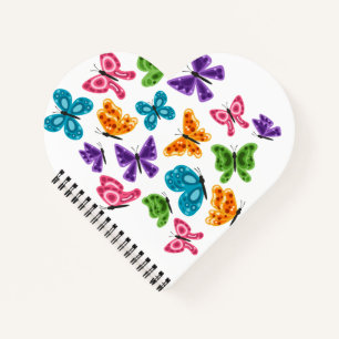 Carnet tendance des papillons colorés
