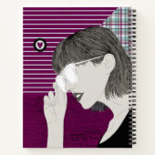 Carnet Tendance élégante fille chic violet collage Love H (Dos)