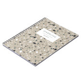 Carnet Tendance Navy bleu & Beige Terrazzo (Côté gauche)