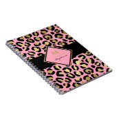 Carnet Tendance Noir Rose et Or Imprimé Léopard |Monogram (Côté Droit)