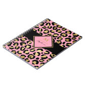 Carnet Tendance Noir Rose et Or Imprimé Léopard |Monogram (Côté gauche)