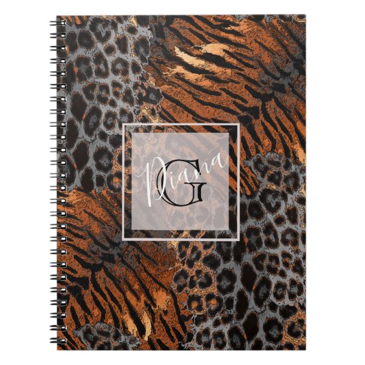 Carnet tendance peau de tigre léopard (Devant)