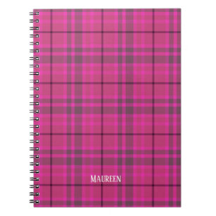 Carnet Tendance préppy rose & violet plaid