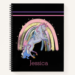 Carnet Tendance Rainbow Unicorn rose violet