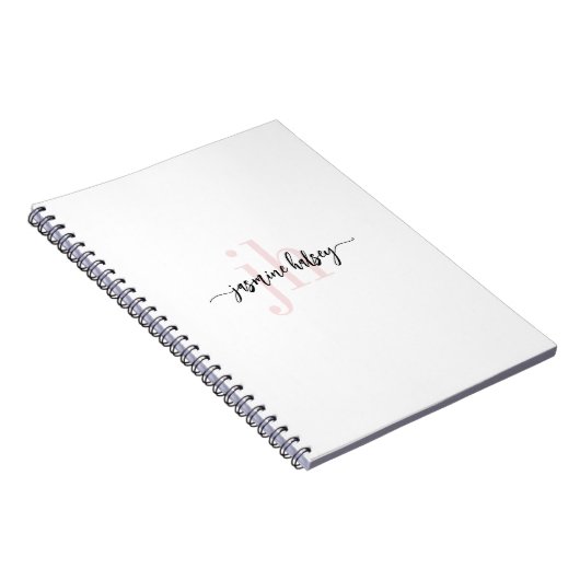 Carnet Tendances Simples Nom et Initiales (Côté Droit)