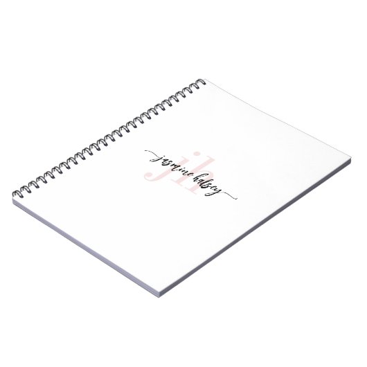 Carnet Tendances Simples Nom et Initiales (Côté gauche)