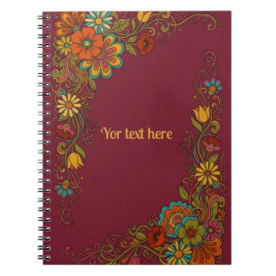 Carnet Tendrils Fleur Rétro Puissance - Cadre Étiquette 8