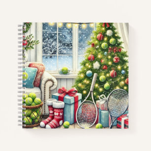 Carnet Tennis Noël Thème avec Ball et Racket