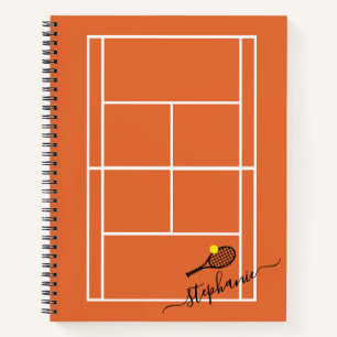 Carnet Tennis Sports Clay Court Personnalisé Élégant