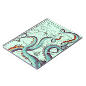 Carnet Tentacles turquoises Sur Carte Vintage Turquoise (Côté gauche)