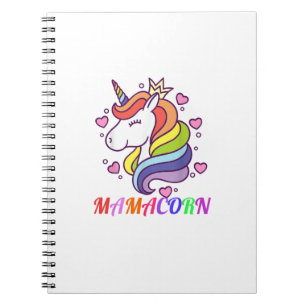 Carnet Tenue de anniversaire maman licorne Mamacorn arc-e