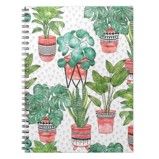 Carnet Terra Cotta Plante Pots Motif.