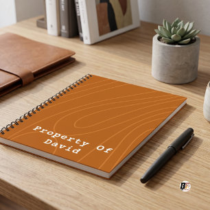 Carnet Terracotta Abstrait Minimaliste Bois Grainé