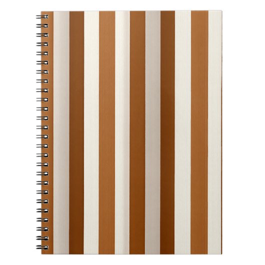 Carnet Terracotta Chaude et Rayure Verticale Crème (Devant)