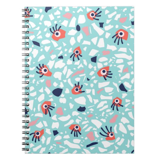 Carnet Terrazzo Funny Motif géométrique avec les yeux (Devant)