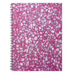 Carnet Terrazzo Texture : Elégance blanche rose.