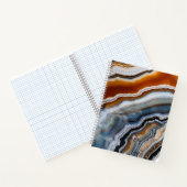Carnet Terre Cuite Rouge Agate Géode Blanche Noire Bleue (Intérieur)