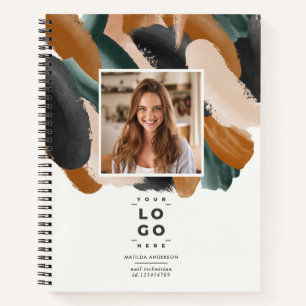 Carnet Terre cuite vert moderne minimal photo abstrait