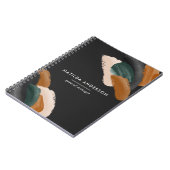 Carnet Terre cuite verte abstraite aquarelle moderne uniq (Côté gauche)