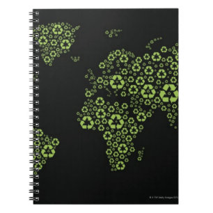 Carnet Terre planétaire composée de symboles de recyclage