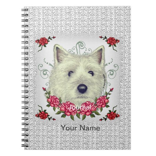 Carnet Terrier Cairn Roses (Devant)