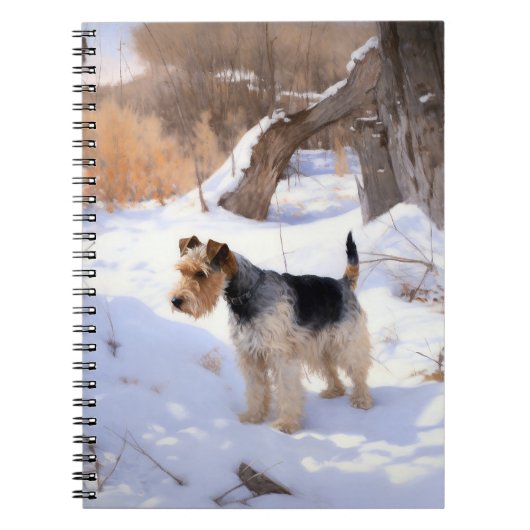 Carnet Terrier Fox Wire Qu'il neige Noël  (Devant)