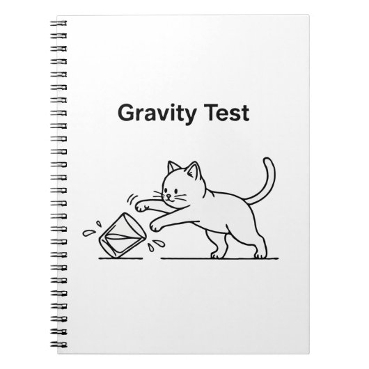 Carnet Test de gravité avec un chat drôle | Science migno (Devant)