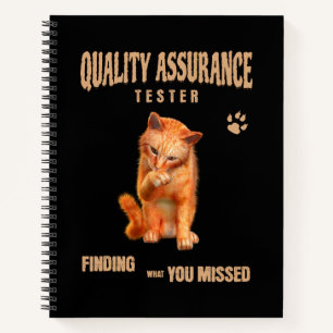 Carnet Testeur QA Humour Félin