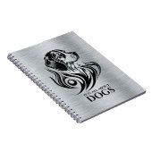 Carnet Tête de Beagle ornementale en argent métallique (Côté Droit)