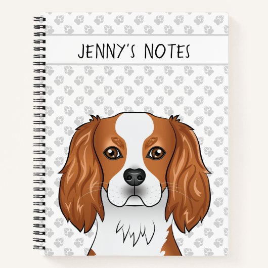 Carnet Tête de Cavalier King Charles Spaniel Blenheim & T (Devant)
