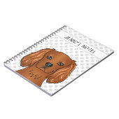Carnet Tête de Cavalier King Charles Spaniel Rubis & Text (Côté gauche)