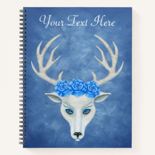 Carnet Tête de cerf blanc Mystérieux Antlers visage Rose