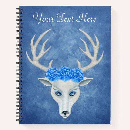 Carnet Tête de cerf blanc Mystérieux Antlers visage Rose (Devant)