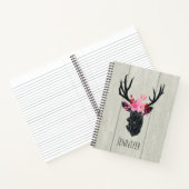Carnet Tête de cerf géométrique avec couronne florale per (Intérieur)