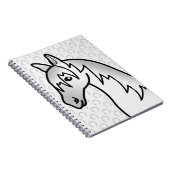 Carnet Tête de cheval de dessin animé gris (Côté Droit)
