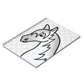 Carnet Tête de cheval de dessin animé gris (Côté gauche)