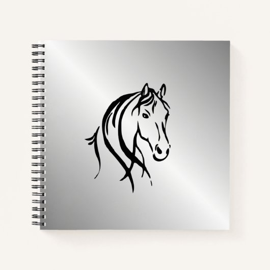 Carnet Tête de cheval sur argent (Devant)