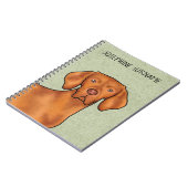 Carnet Tête de chien pointer hongrois Vizsla avec nom ver (Côté gauche)