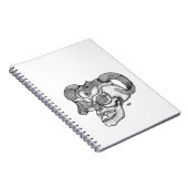Carnet Tête de diable crâne noir et blanc (Côté Droit)